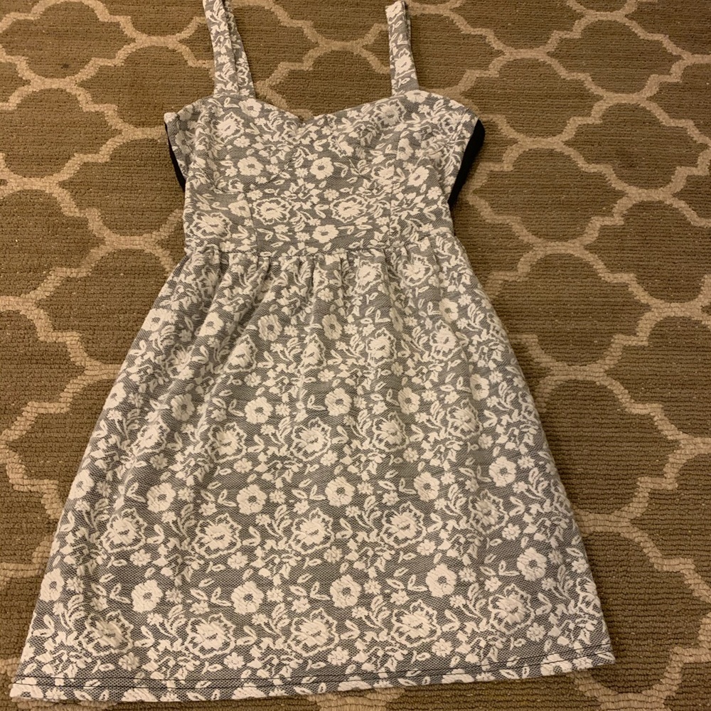 Black and white lace dress